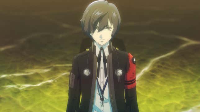 Makoto stares into the camera.