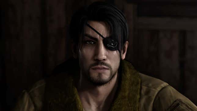 Majima looks at something off-screen.