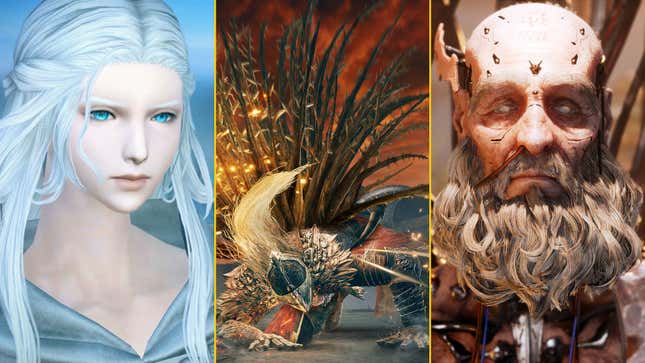 Characters from Final Fantasy 14, Elden Ring, and Stellar Blade are arranged in a composite image.